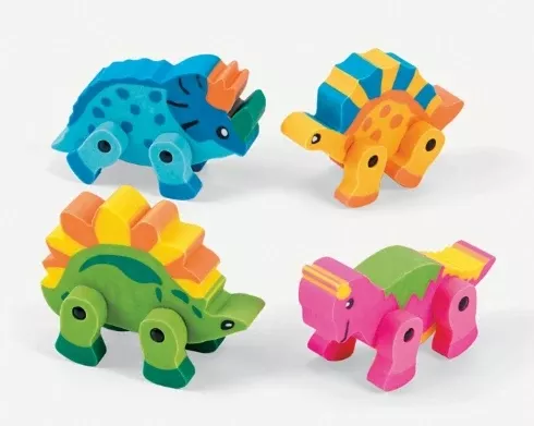 12 Dinosaur Movable Erasers
