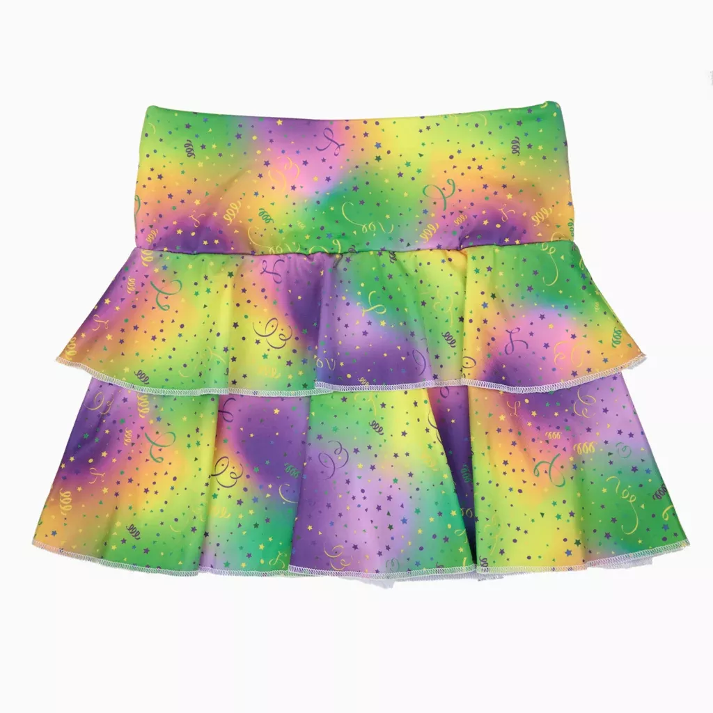 Azarhia Athleisure Tennis Skirt - Mardi Gras Party