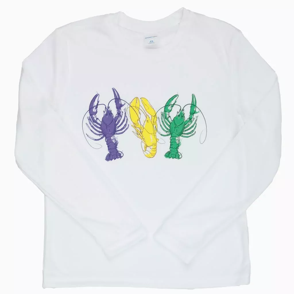 Azarhia Three Crawfish LS White Dri-Fit Shirt