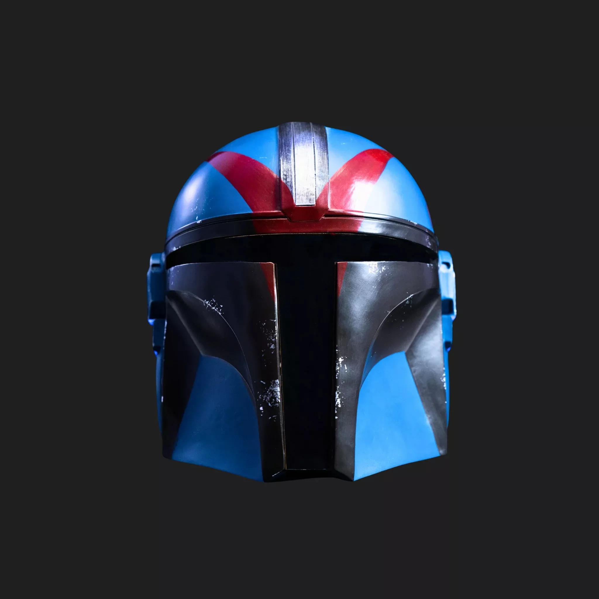 Blue Mandalorian Commmander Trooper helmet