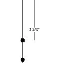 CLOCK HAND SWEEP 2-1/2"RD