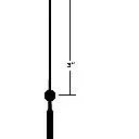 CLOCK HAND SWEEP 3" BLK