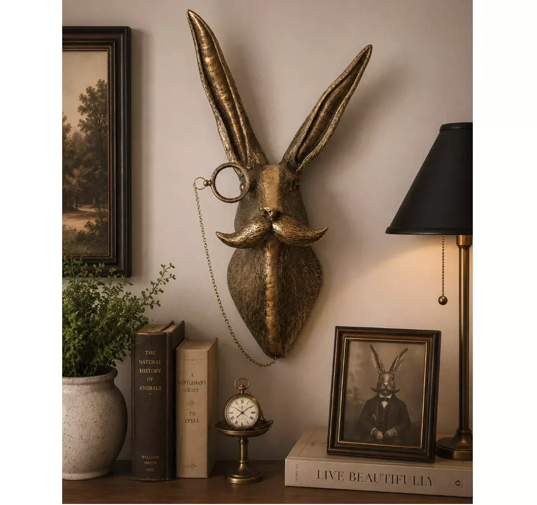 Eric the Hare Bronzed Wall Mount
