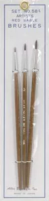 RED SABLE BRUSH SET 3-PCS