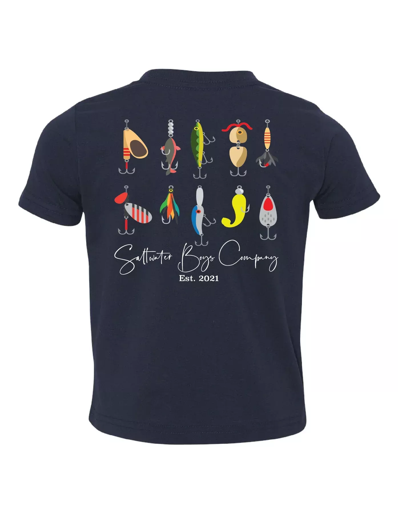 Saltwater Boys Co S/S Tee Shirt - Little Lures on Navy