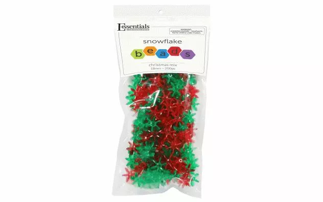 SNOWFLAKE BEAD 18MM XMAS